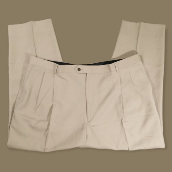 Pronto Uomo Men's Pants Size 44 Front PleatedTan Dress Pants - Picture 2 of 5